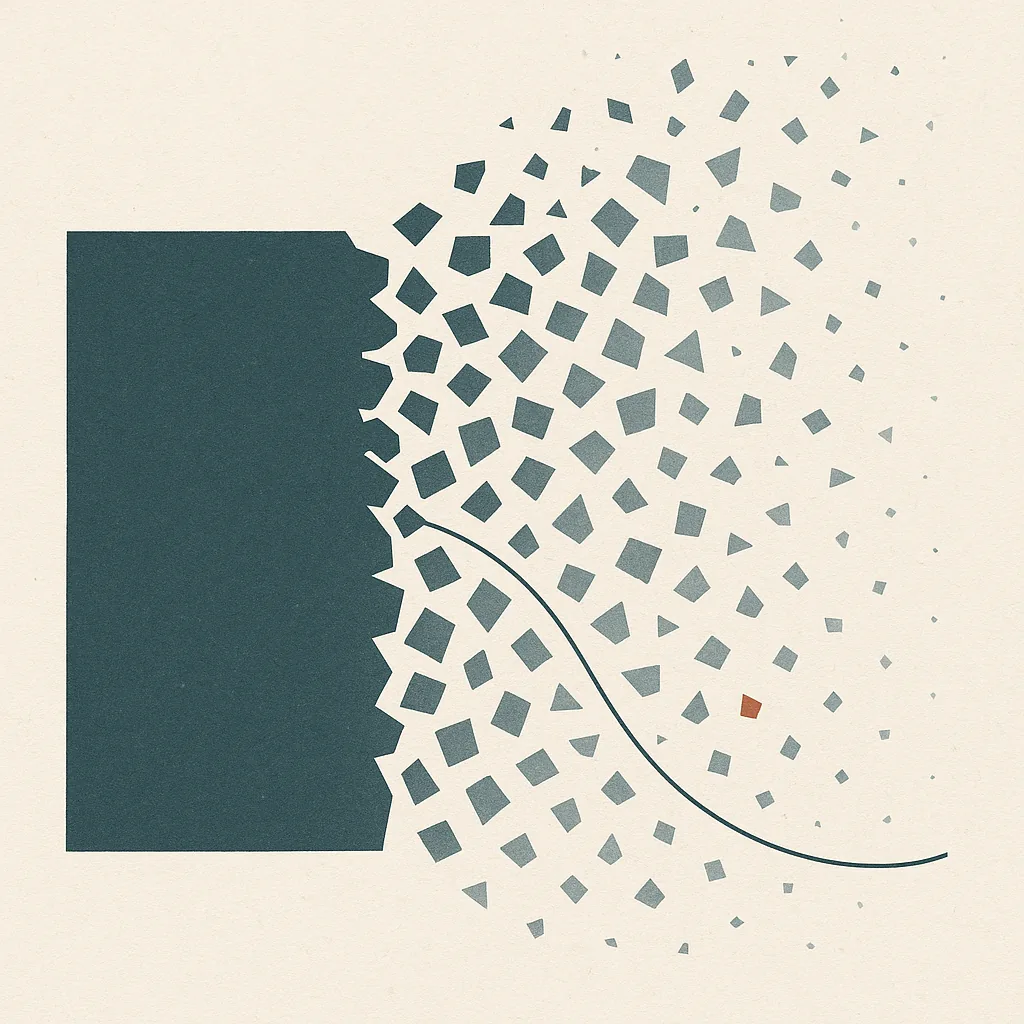 Illustration of an exclusive position eroding into a fragmented market